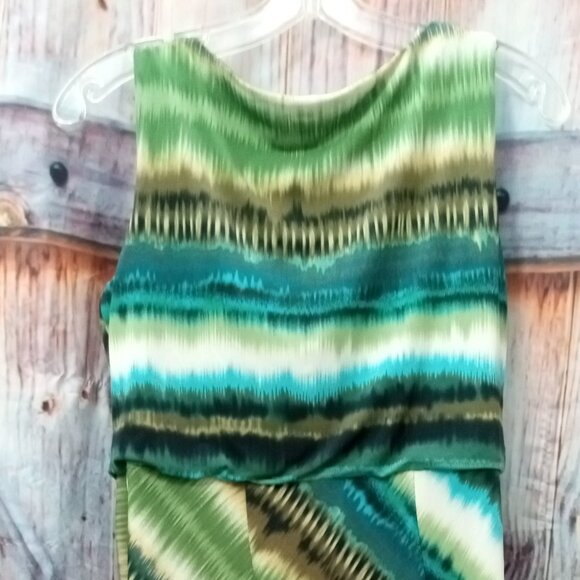 Serengeti Sleeveless Dress One Piece Top with Gathered Skirt Size Small - Picture 9 of 10